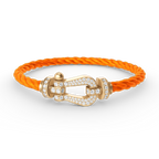 [Cyra]  FORCE LARGE HORSESHOE FULL DIAMOND BRACELET GOLD