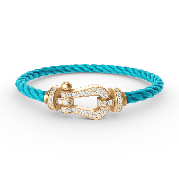 [Cyra]  FORCE LARGE HORSESHOE FULL DIAMOND BRACELET GOLD