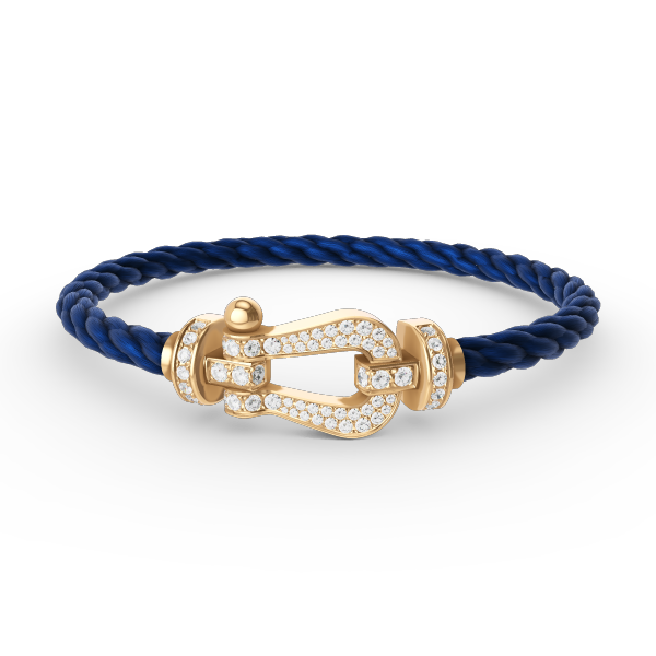 [Cyra]  FORCE LARGE HORSESHOE FULL DIAMOND BRACELET GOLD