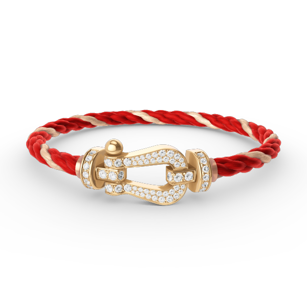 [Cyra]  FORCE LARGE HORSESHOE FULL DIAMOND BRACELET GOLD