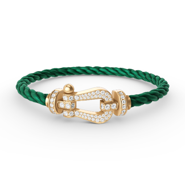 [Cyra]  FORCE LARGE HORSESHOE FULL DIAMOND BRACELET GOLD