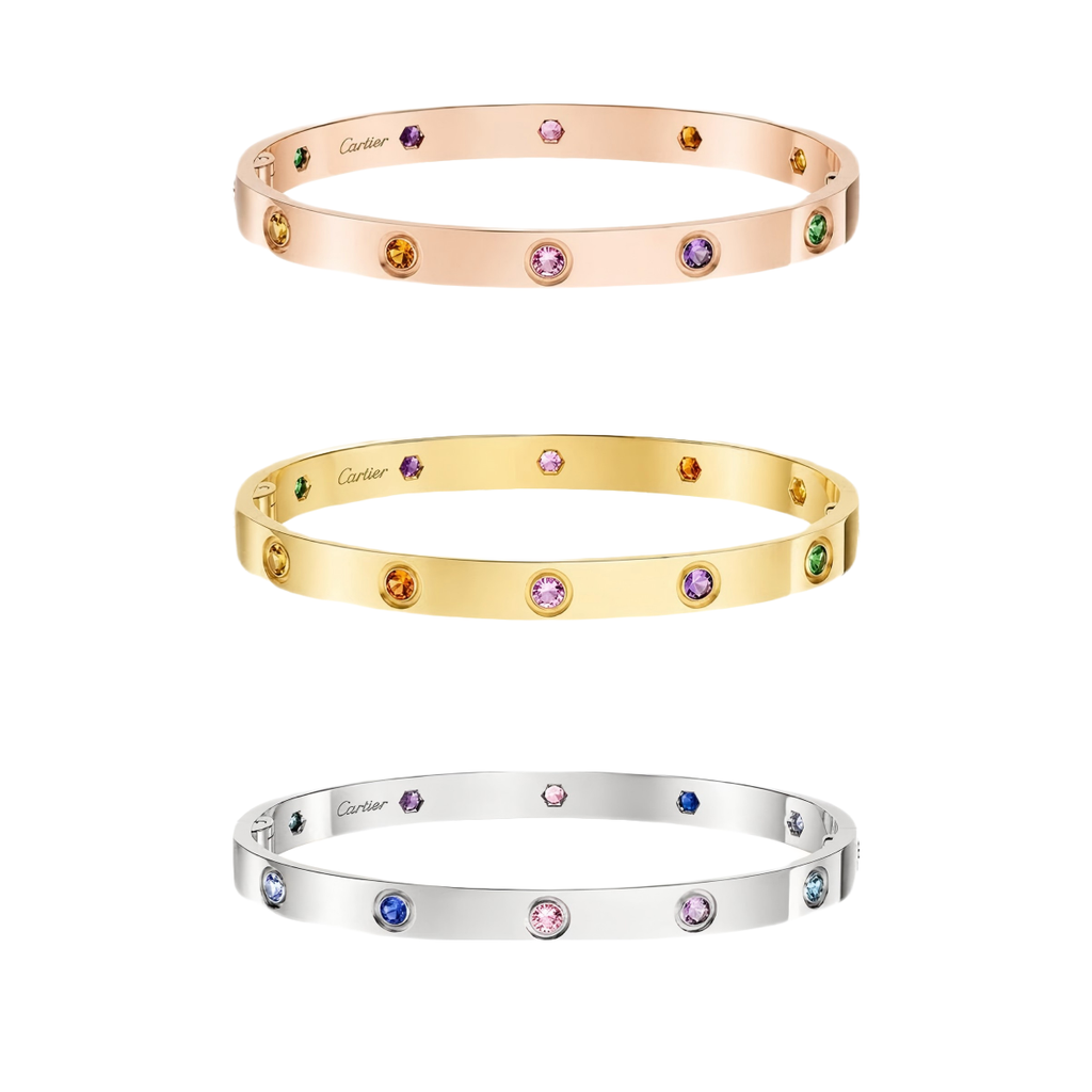 [Cyra]  2026 REGENBOGEN-LIEBESARMBAND 6,1 MM 10 DIAMANTEN