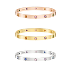 [Cyra]  2026 REGENBOGEN-LIEBESARMBAND 6,1 MM 10 DIAMANTEN