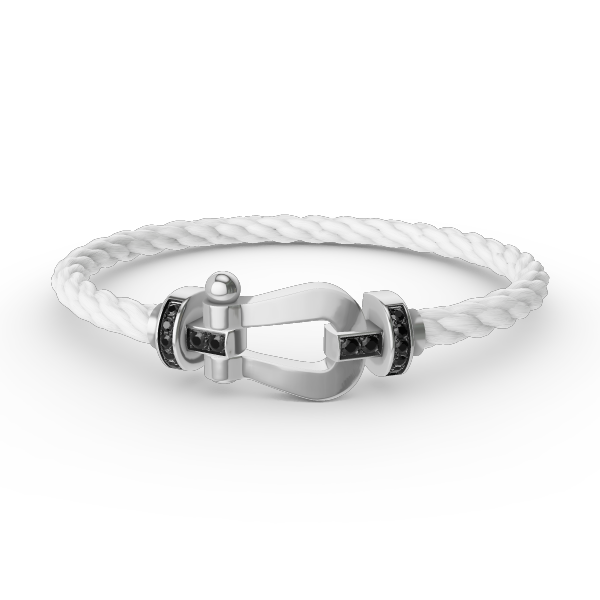 [Cyra] FORCE ARMBAND GROSSES HUFEISEN SCHWARZDIAMANT SILBER