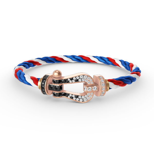 [Cyra]  FORCE LARGE HORSESHOE BLACK WHITE DIAMOND BRACELET ROSE GOLD