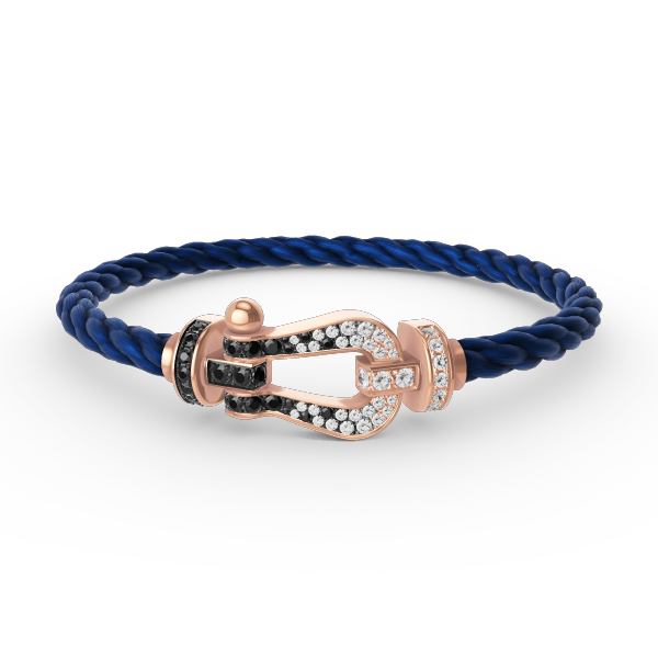 [Cyra]  FORCE LARGE HORSESHOE BLACK WHITE DIAMOND BRACELET ROSE GOLD