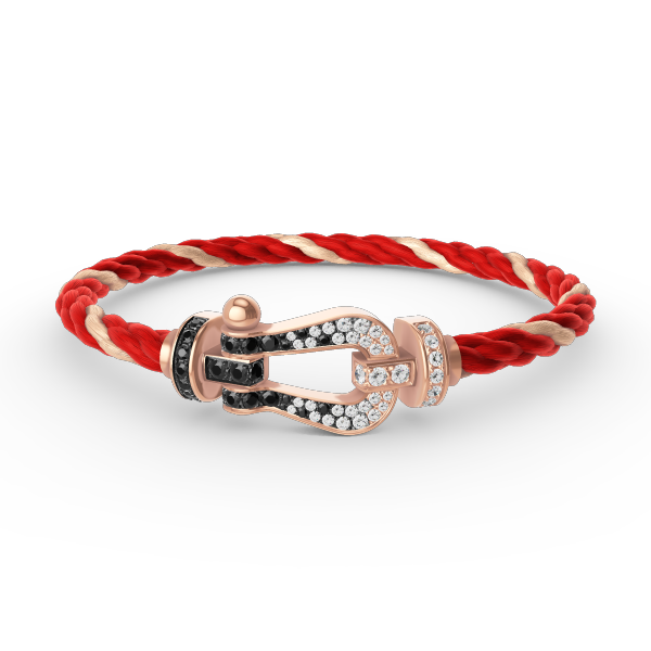 [Cyra]  FORCE LARGE HORSESHOE BLACK WHITE DIAMOND BRACELET ROSE GOLD