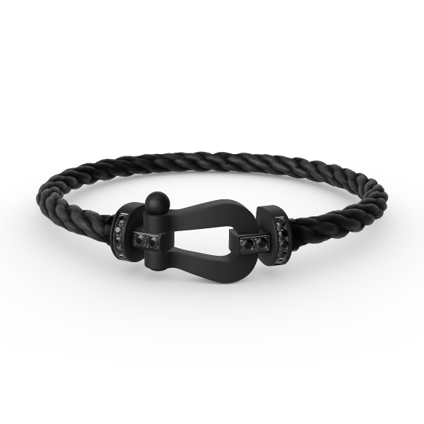 [Cyra]  FORCE LARGE SERIES HORSESHOE BLACK SAMURAI BRACELET