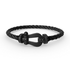 [Cyra]  FORCE LARGE SERIES HORSESHOE BLACK SAMURAI BRACELET
