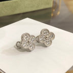 [Cyra]  CLOVER 1 MOTIFS DIAMOND STUD EARRINGS SILVER