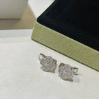 [Cyra]  CLOVER 1 MOTIFS DIAMOND STUD EARRINGS SILVER