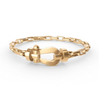 [Cyra]  GROSSER HUFEISENVERSCHLUSS METALLARMBAND