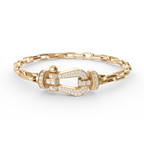 [Cyra]  GROSSER HUFEISENVERSCHLUSS METALLARMBAND