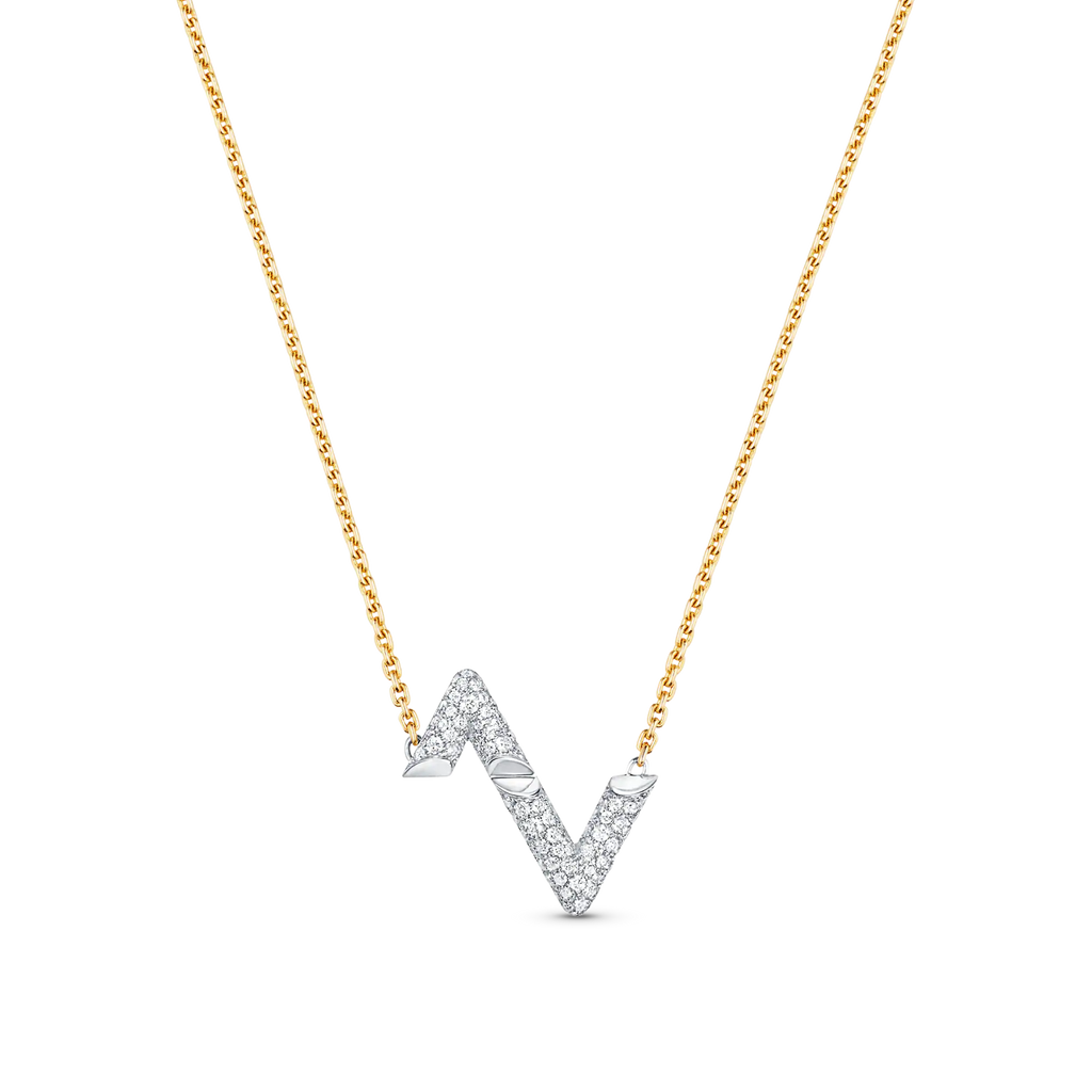 [Cyra]  VOLT SILVER DIAMOND PEDANT NECKLACE