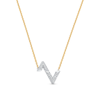[Cyra]  VOLT SILVER DIAMOND PEDANT NECKLACE