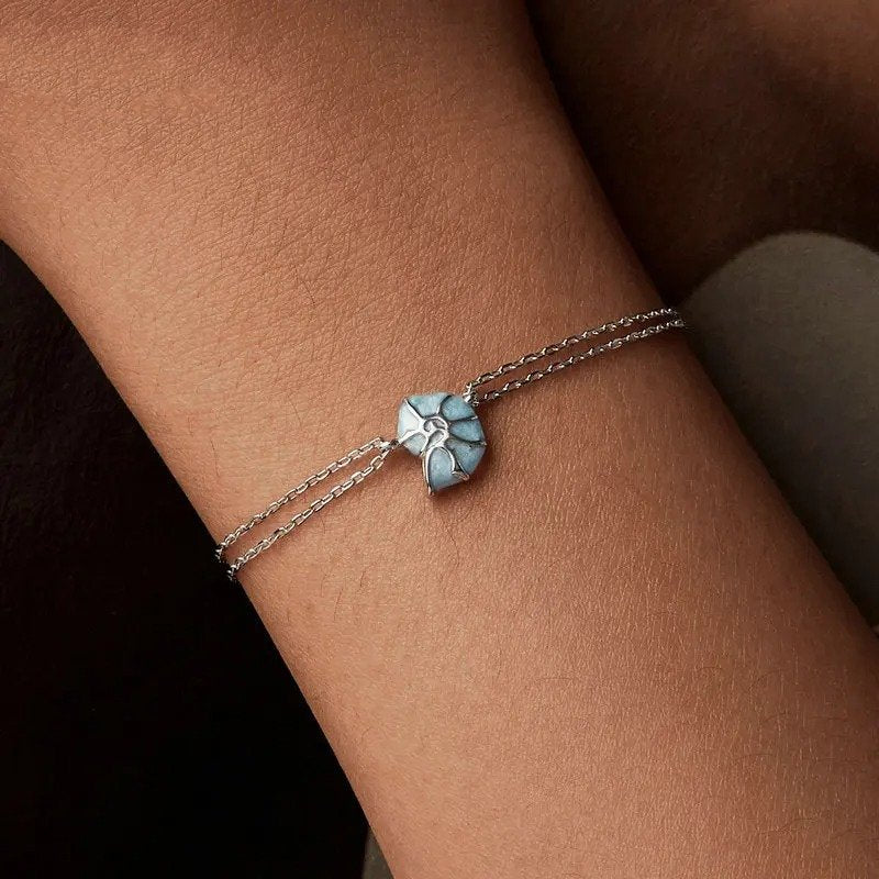 Armbänder mit blauer Muschel-Gliederkette