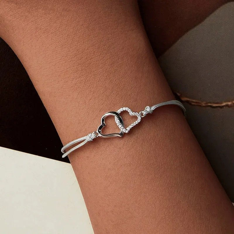 Zartes graues Gliederketten-Armband für Damen und Teenager-Mädchen