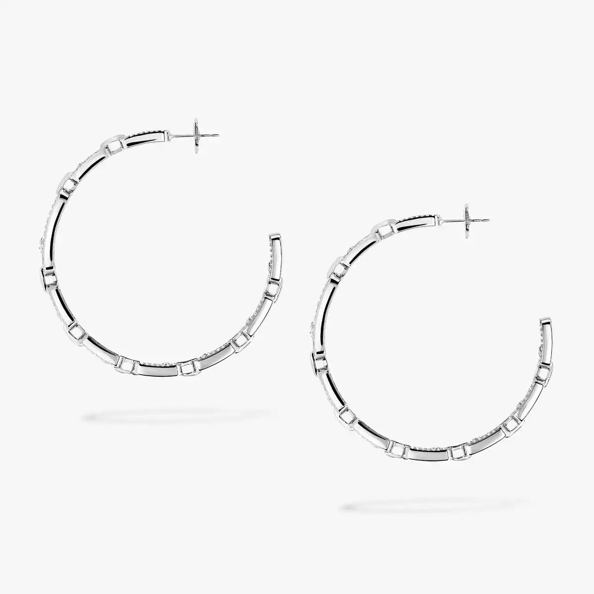 [[Cyra] Move Link Diamond Hoop Earrings