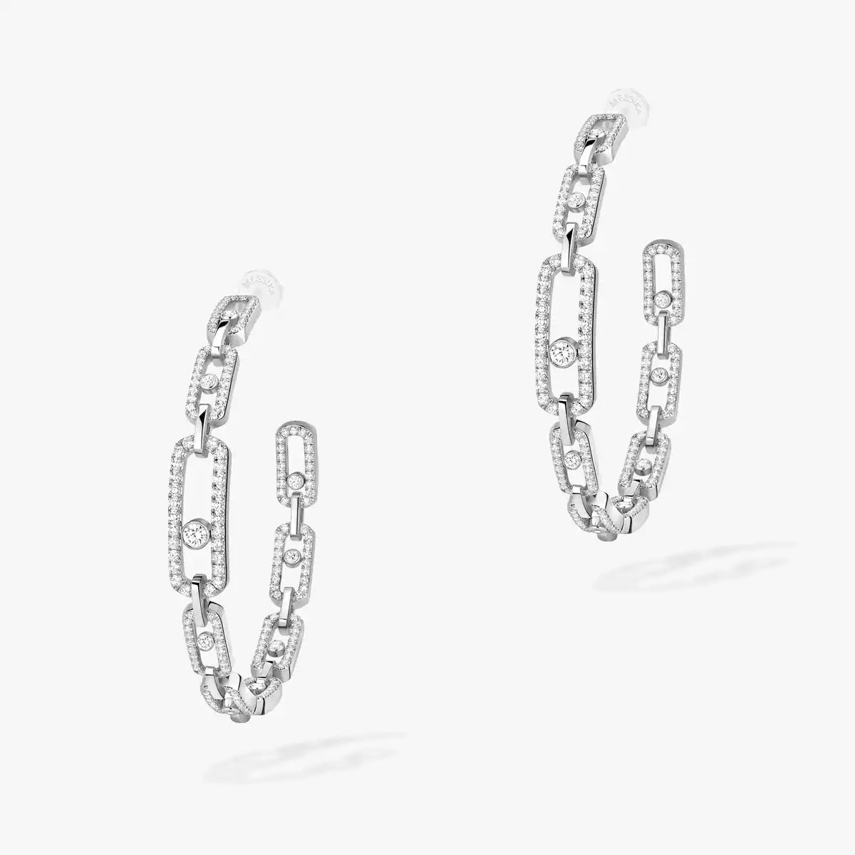 [[Cyra] Move Link Diamond Hoop Earrings