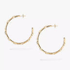 [[Cyra] Move Link Diamond Hoop Earrings