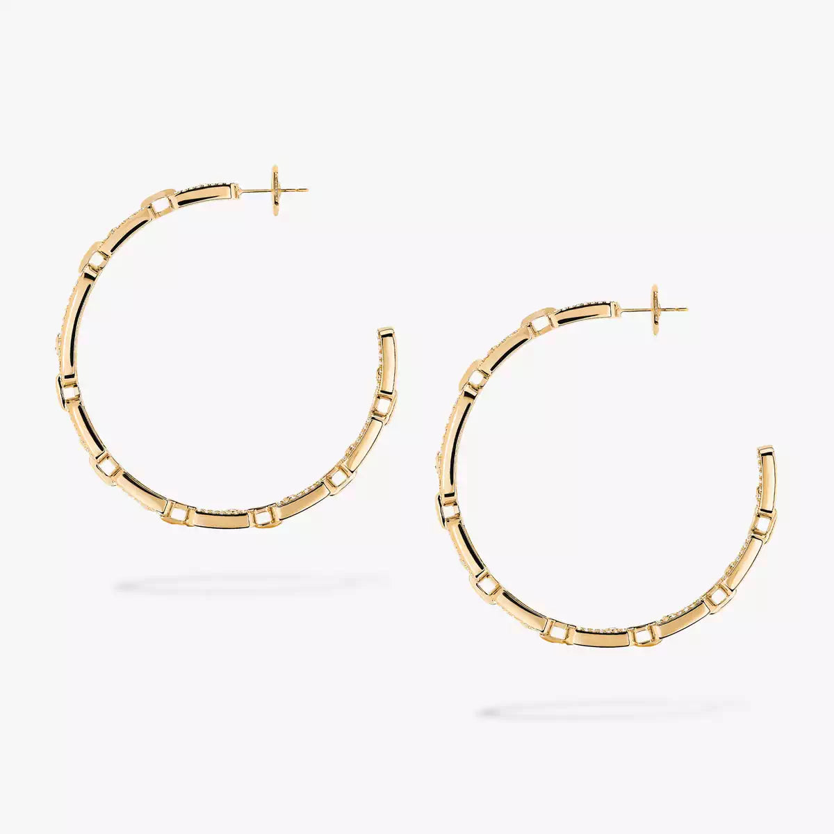 [[Cyra] Move Link Diamond Hoop Earrings