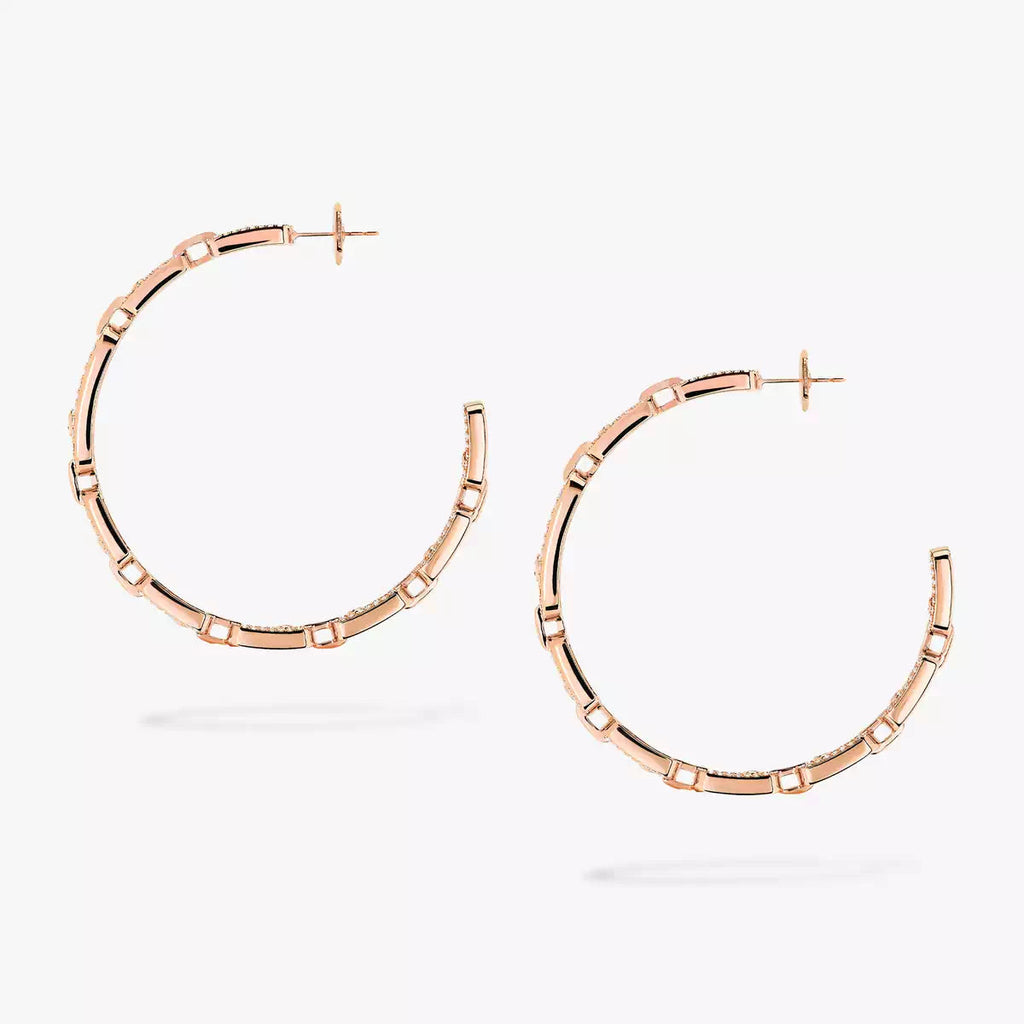 [[Cyra] Move Link Diamond Hoop Earrings