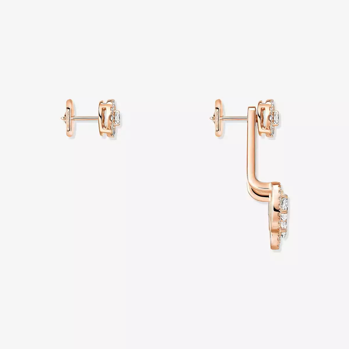 [Cyra]  My Twin Trio  Diamond Earrings