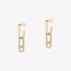 [Cyra] Move Link Diamond Earrings