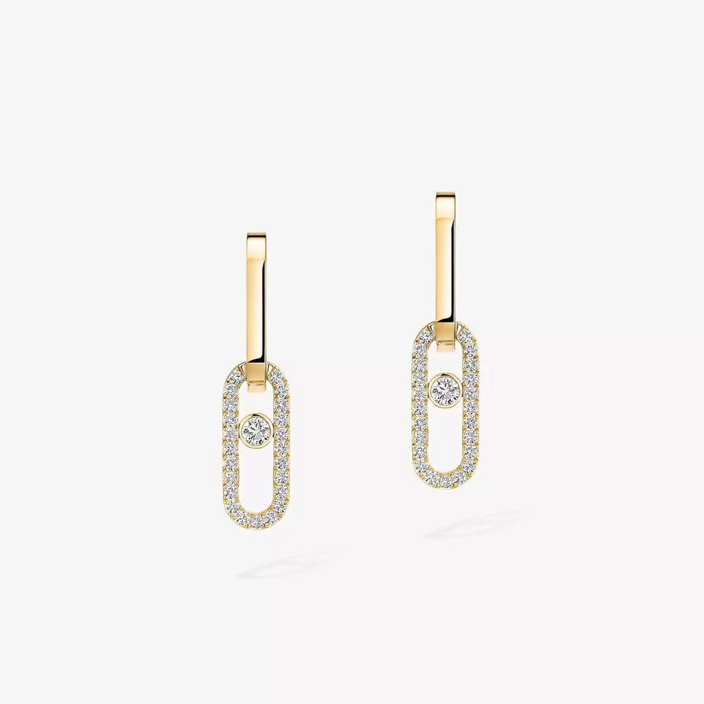 [Cyra] Move Link Diamond Earrings