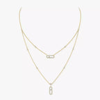 [Cyra] 2-reihige Move Uno Halskette mit Diamant-Pavé in Roségold