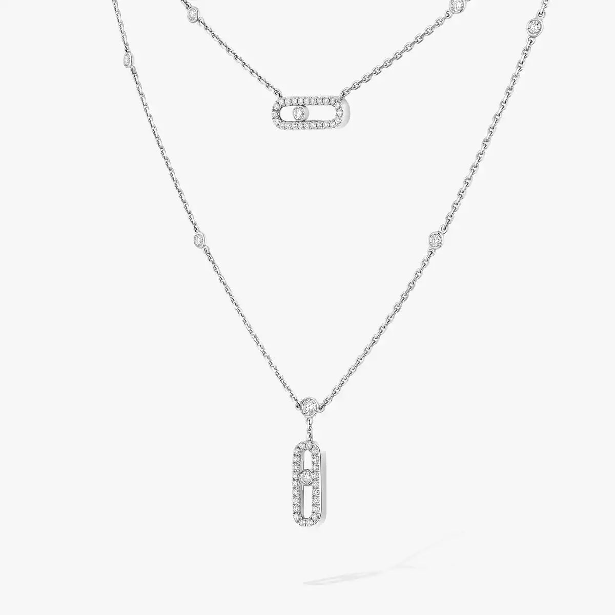 [Cyra] 2-reihige Move Uno Halskette mit Diamant-Pavé in Roségold