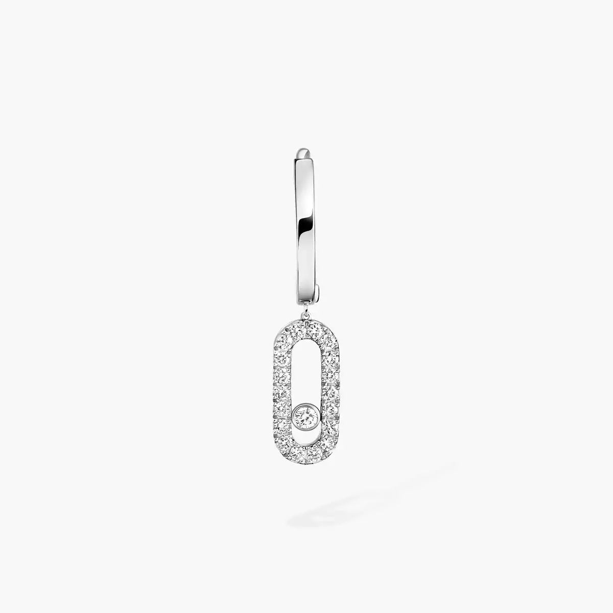 [Cyra] Move Uno Single Diamond Hoop Earring