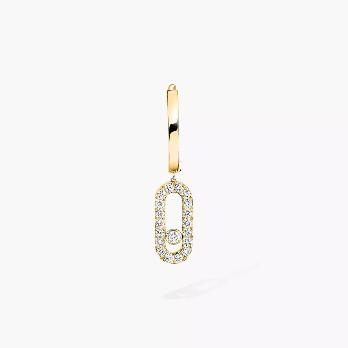 [Cyra] Move Uno Single Diamond Hoop Earring
