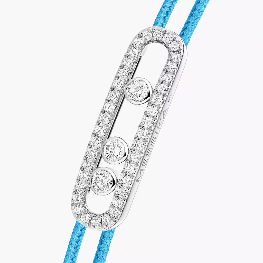 [Cyra] Messika Care(s) Armband aus rosafarbenem Kordel mit Pavé-Besatz