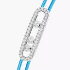 [Cyra] Messika Care(s) Armband aus rosafarbenem Kordel mit Pavé-Besatz