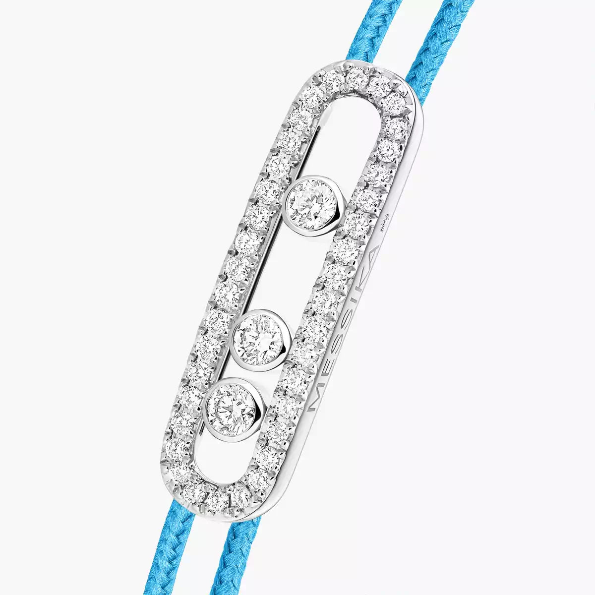 [Cyra] Messika Care(s) Armband aus rosafarbenem Kordel mit Pavé-Besatz