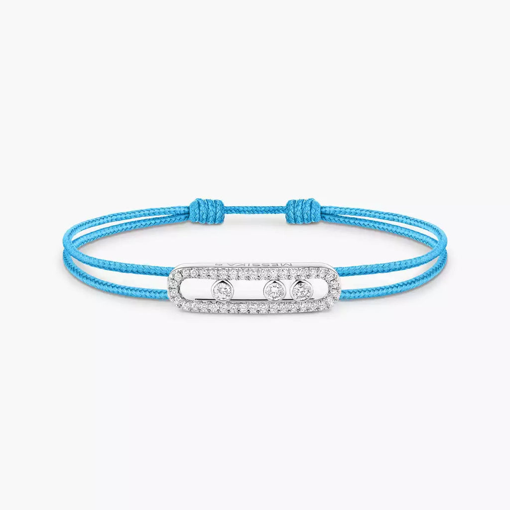 [Cyra] Messika Care(s) Armband aus rosafarbenem Kordel mit Pavé-Besatz