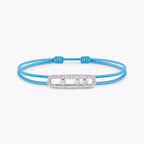 [Cyra] Messika Care(s) Armband aus rosafarbenem Kordel mit Pavé-Besatz