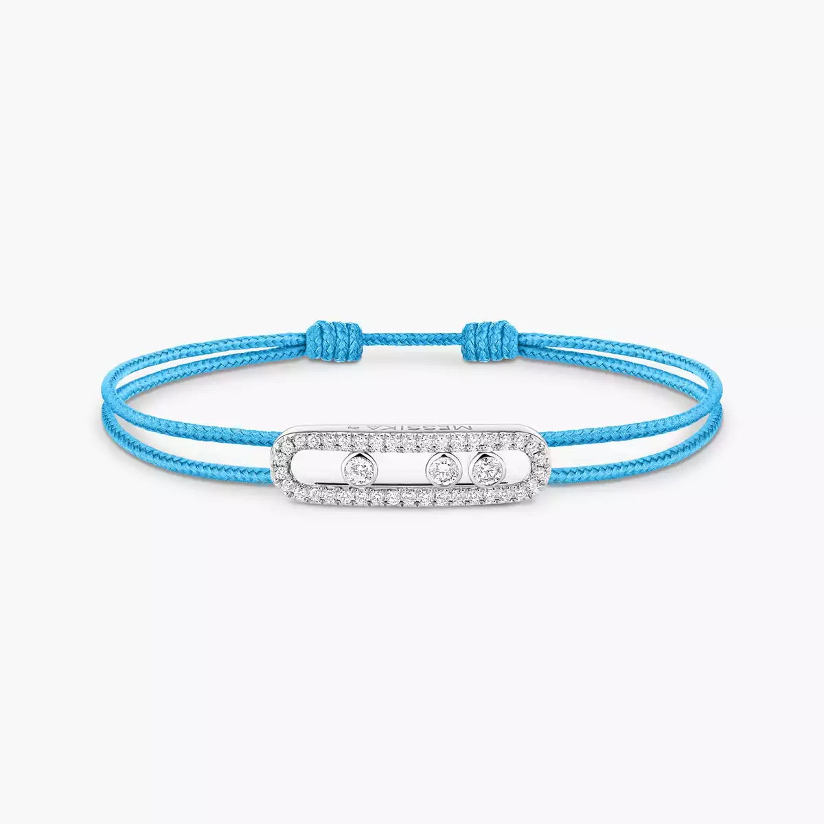 [Cyra] Messika Care(s) Armband aus rosafarbenem Kordel mit Pavé-Besatz