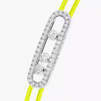 [Cyra] Messika Care(s) Armband aus rosafarbenem Kordel mit Pavé-Besatz