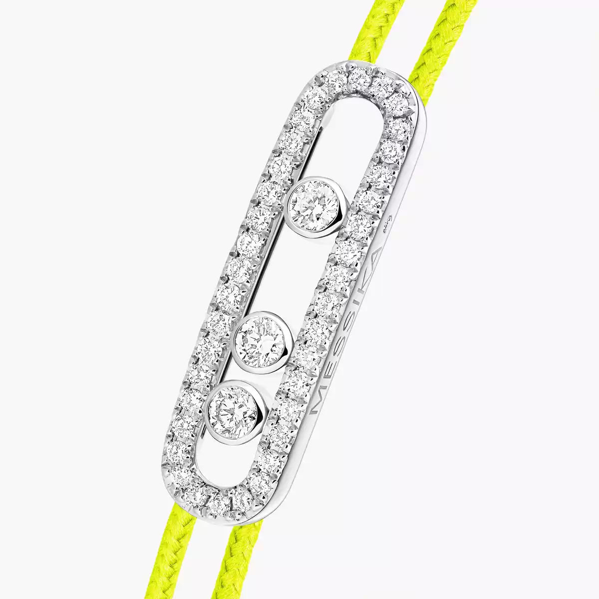 [Cyra] Messika Care(s) Armband aus rosafarbenem Kordel mit Pavé-Besatz