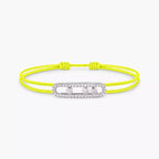 [Cyra] Messika Care(s) Armband aus rosafarbenem Kordel mit Pavé-Besatz