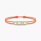 [Cyra] Messika Care(s) Armband aus rosafarbenem Kordel mit Pavé-Besatz