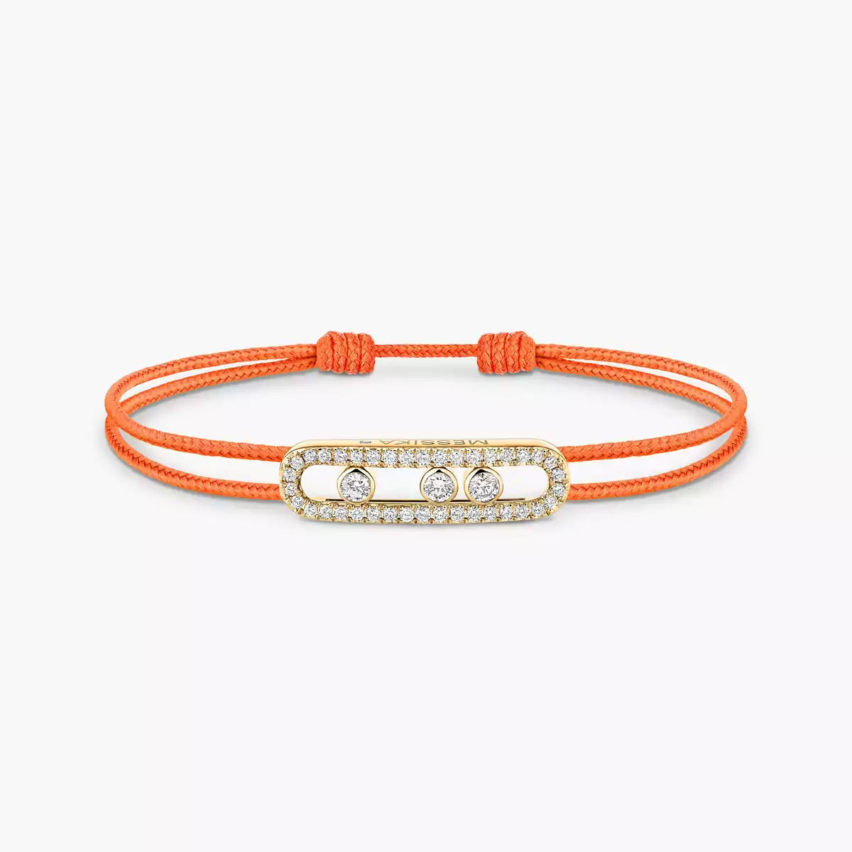 [Cyra] Messika Care(s) Armband aus rosafarbenem Kordel mit Pavé-Besatz