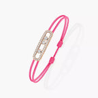 [Cyra] Messika Care(s) Armband aus rosafarbenem Kordel mit Pavé-Besatz