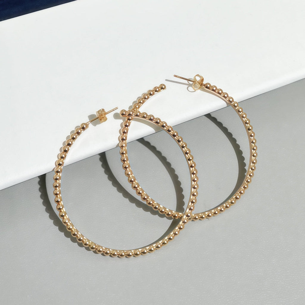 [Cyra]   SMOOTH BEAD STUD EARRINGS