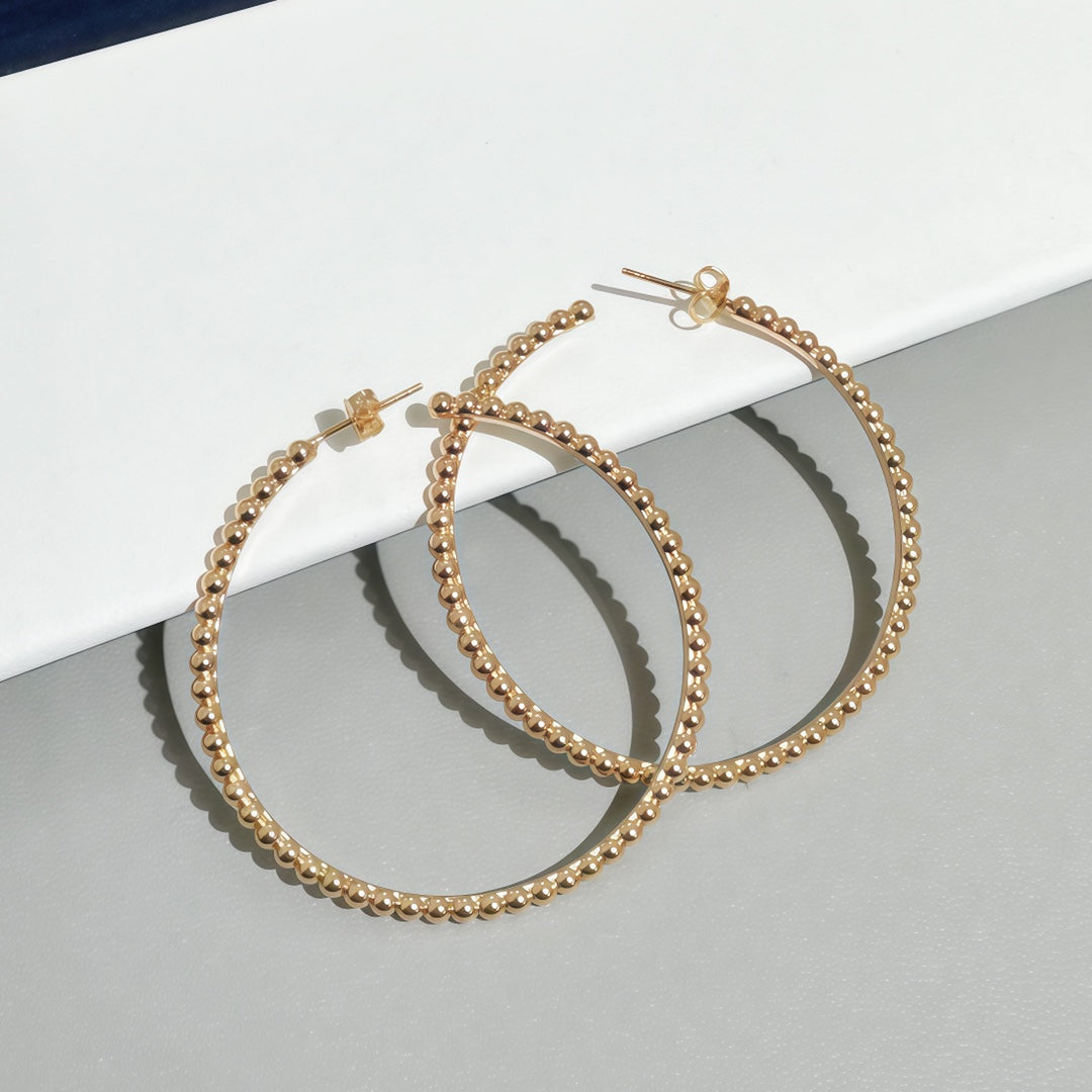 [Cyra]   SMOOTH BEAD STUD EARRINGS