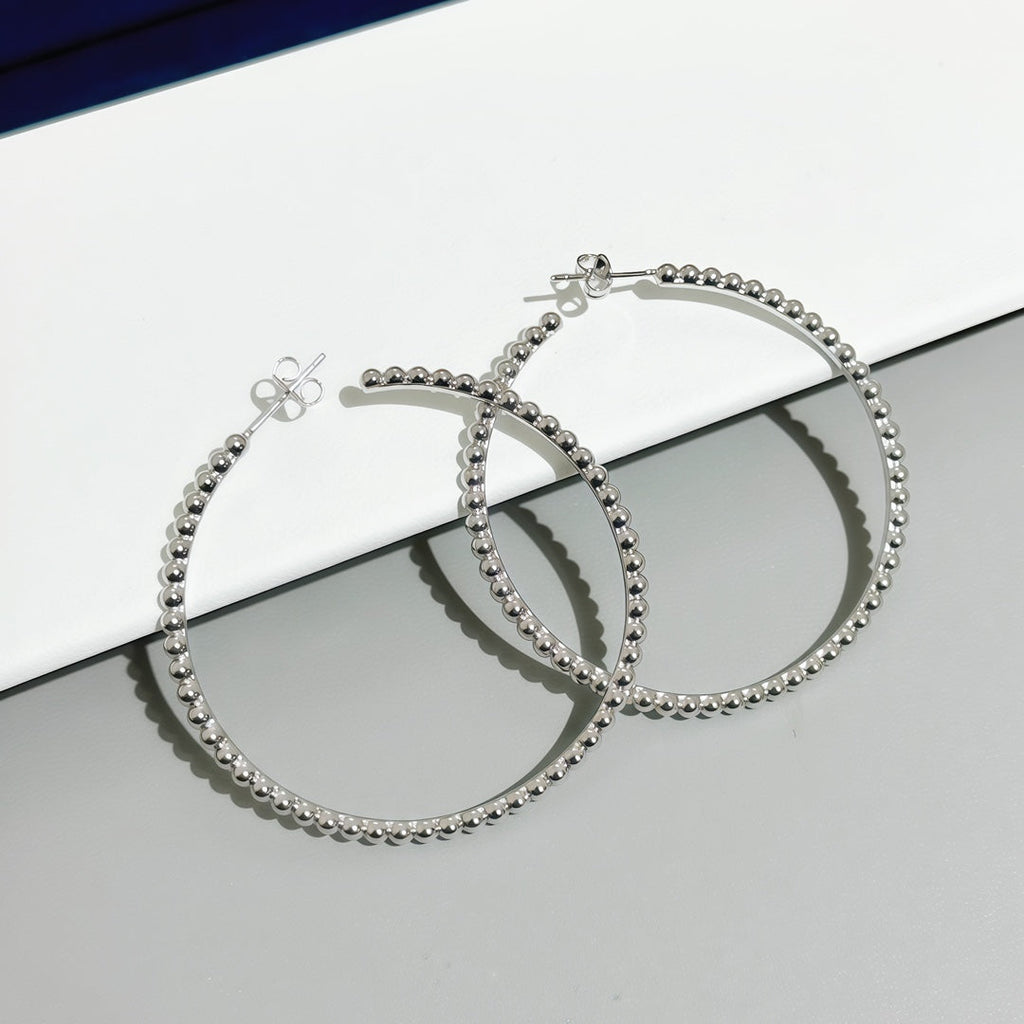 [Cyra]   SMOOTH BEAD STUD EARRINGS
