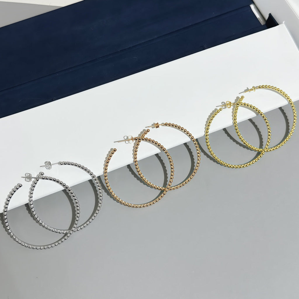 [Cyra]   SMOOTH BEAD STUD EARRINGS