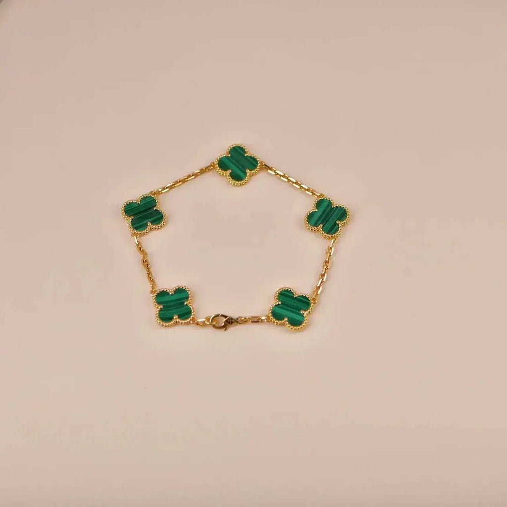 [Cyra] NEUE CLOVER 5 MOTIF MALACHIT ARMBAND KOLLEKTION